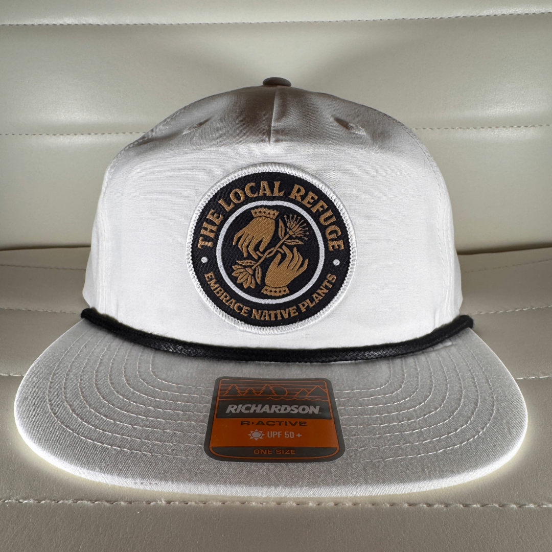 White Hat with Black Logo Patch